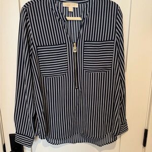 Michael Kors Chic Navy Striped Blouse